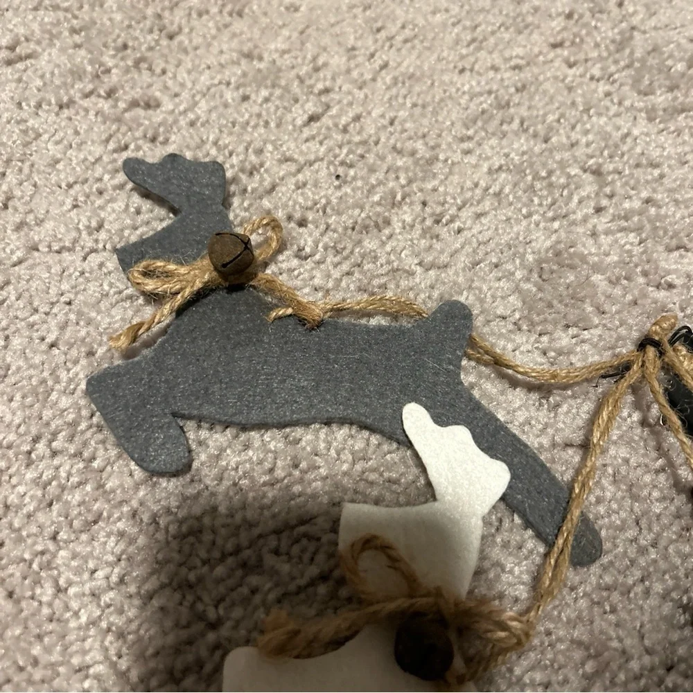 Napa Home & Garden Felt Leaping Stag Silhouette Christmas Ornaments, Set Of 3